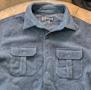 Smartwool Men's Anchor Line Shirt Jacket Dark Grey Dual Pocket Size XL